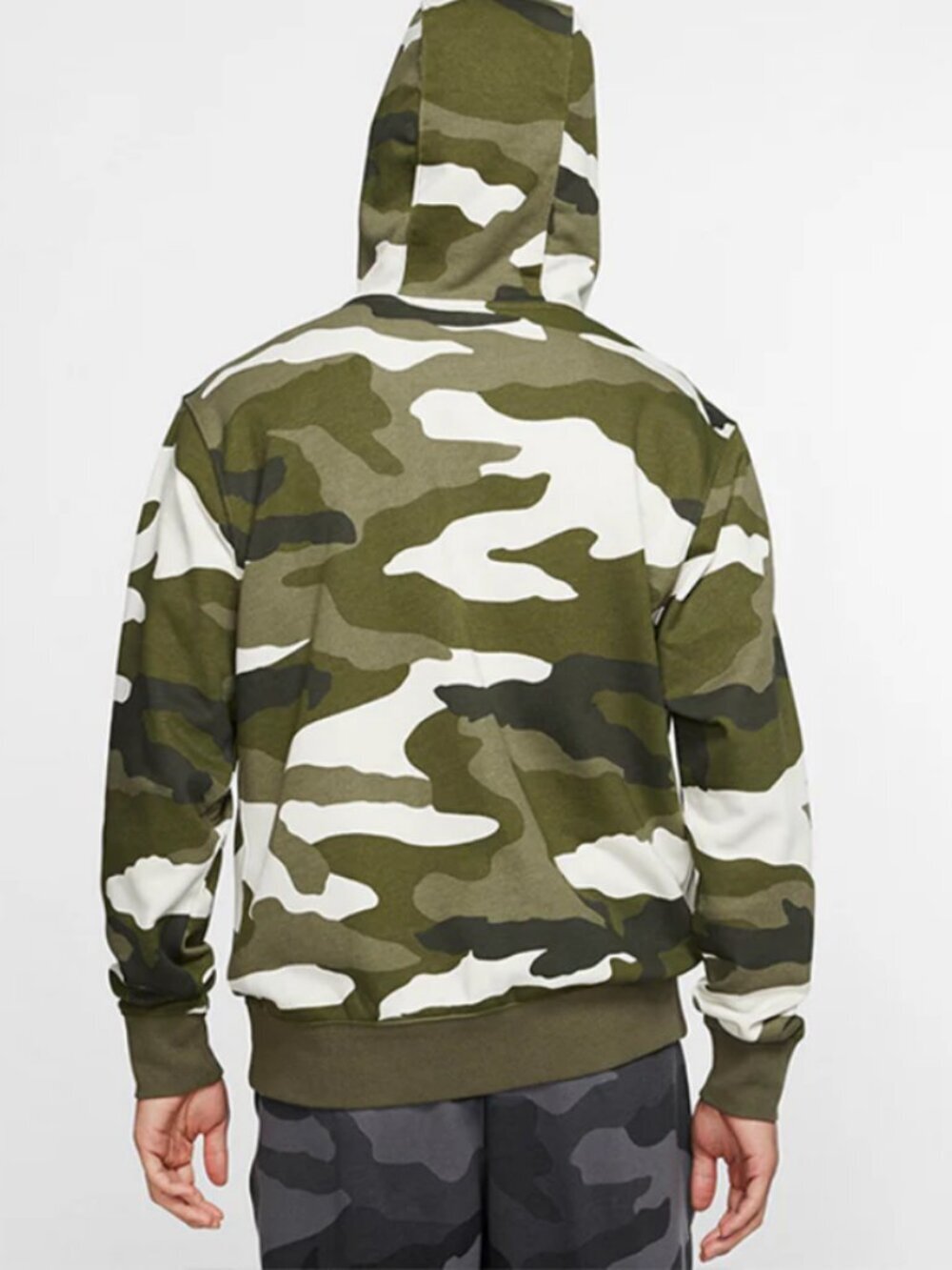 Nike NSW Camo Club Pullover Hoodie Full Zip & Joggers/Pants Set - CJ4539-222 - Picture 3 of 9